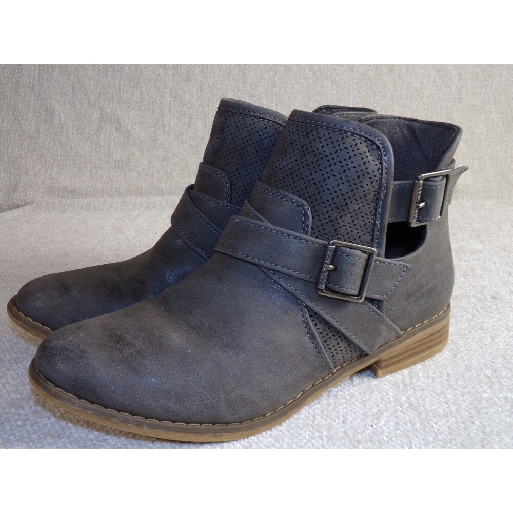Rocket Dog Boots - Women's Size 7.5 - Gray- Double Buckle Boho Zip Side